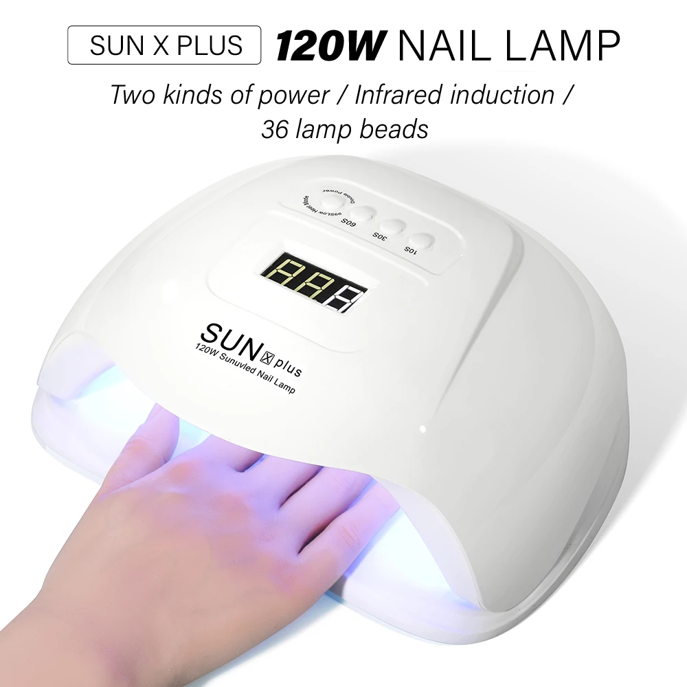 Lulaa-Sunxplus-LED UVランプ,赤外線センサー,36 LED,マニキュアツール,サロン機器,120W