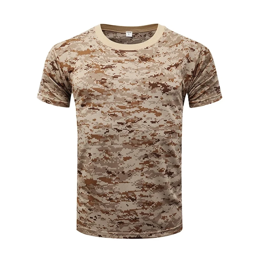 Men's Tactical Camo 3D Print T-Shirt, Oversized Round Neck Short Sleeve Casual Outdoor Sports Tee, Unisex for Men & Women