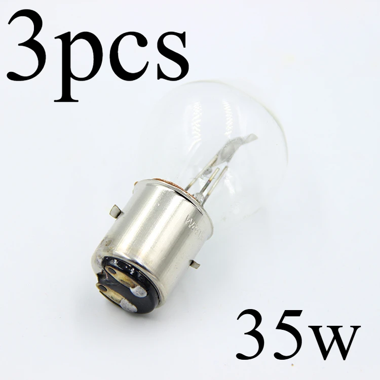 3pcs for Motorcycle Scooter 12V35W Double Claw Light Bulb S2 Front Headlights Electric Tricycle High Low Beam Integrated Halogen