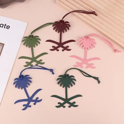 Natural Leather Saudi Map Date Palm Tree Keychain Ladies Backpack Pendant Ladies Bag Charm