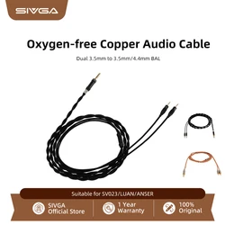 SIVGA Dual 3.5mm Female to 3.5mm/4.4mm Jack Replacement Headphone Audio Cable 16mm TPU Material for LUAN/ANSER/SV023