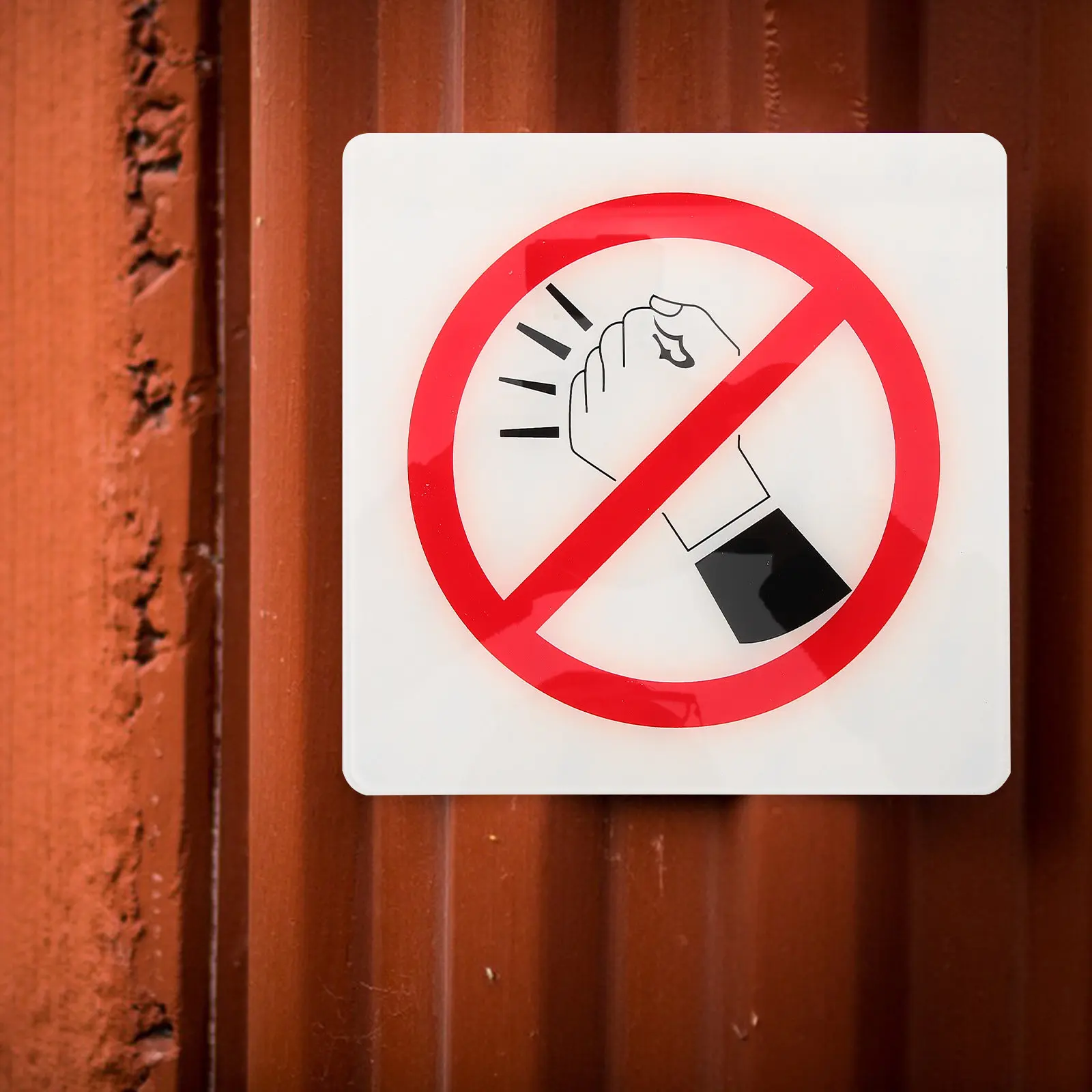 No Knocking Sign Acrylic Material Heavy Duty Scratch Resistant Sleek Design Easy Install Wall Mount Doorplate Warm Reminder