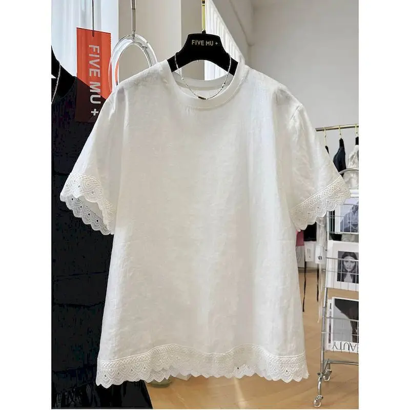 

Литературные футболки для женщин, однотонные рубашки в стиле Харадзюку, повседневная одежда большого размера в корейском стиле с короткими рукавами и круглым вырезом, эстетичная винтажная одежда