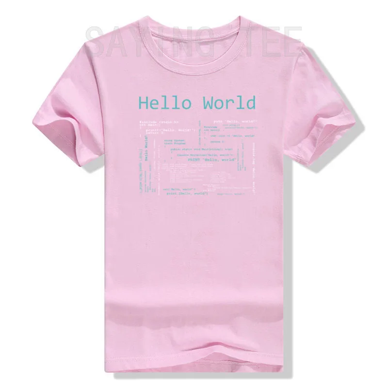 Hello World - Computer Programming Languages T-Shirt Gaming Lover Gamer Boys Men Clothing Computer Programmer Graphic Tee Tops