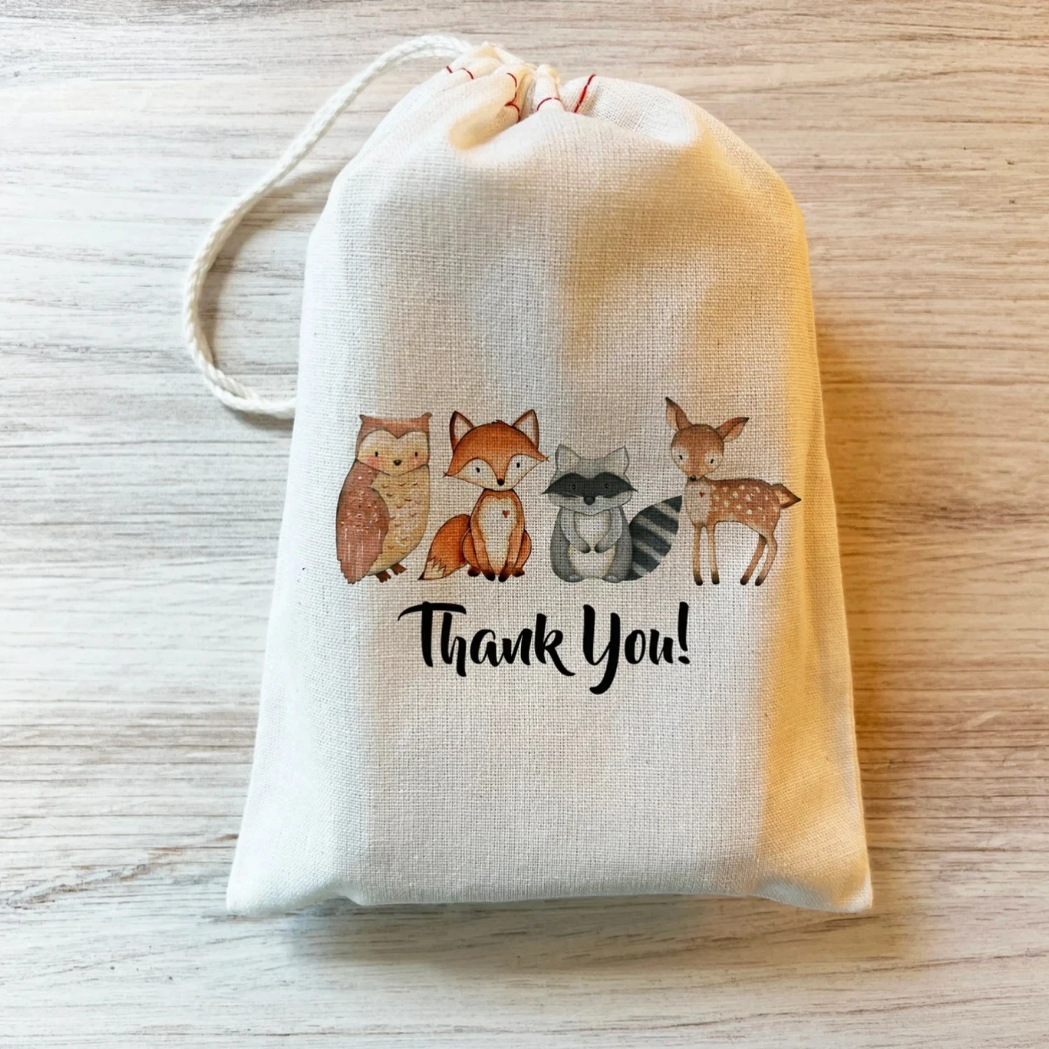 

Пользовательские 20/30/50 шт. лесная лиса олень сова лес подарочные пакеты для вечеринок. Подарочные сумки на день рождения на шнурке, персонализированные. Хлопок