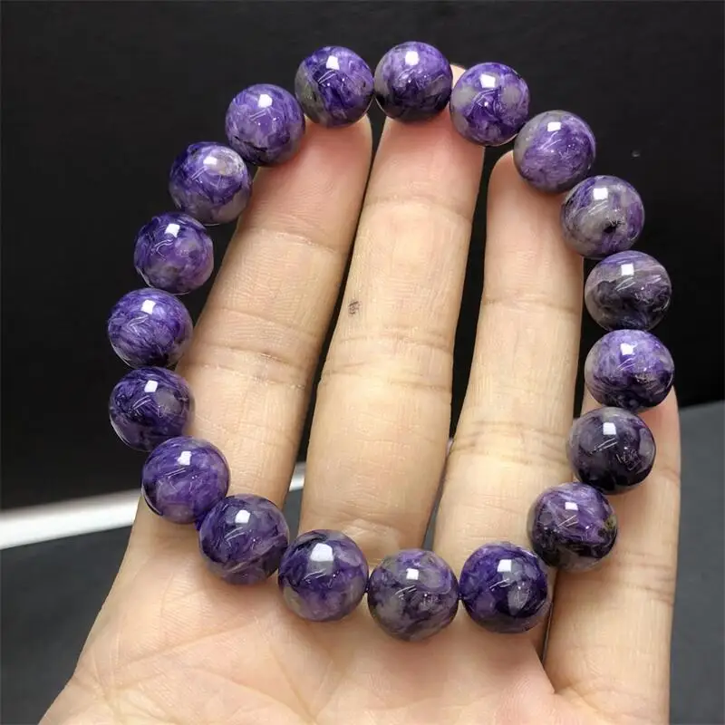 

13MM Natural Charoite Bead Bracelet Handmade Jewelry Stretch Bangle Children Birthday Gift 1pcs