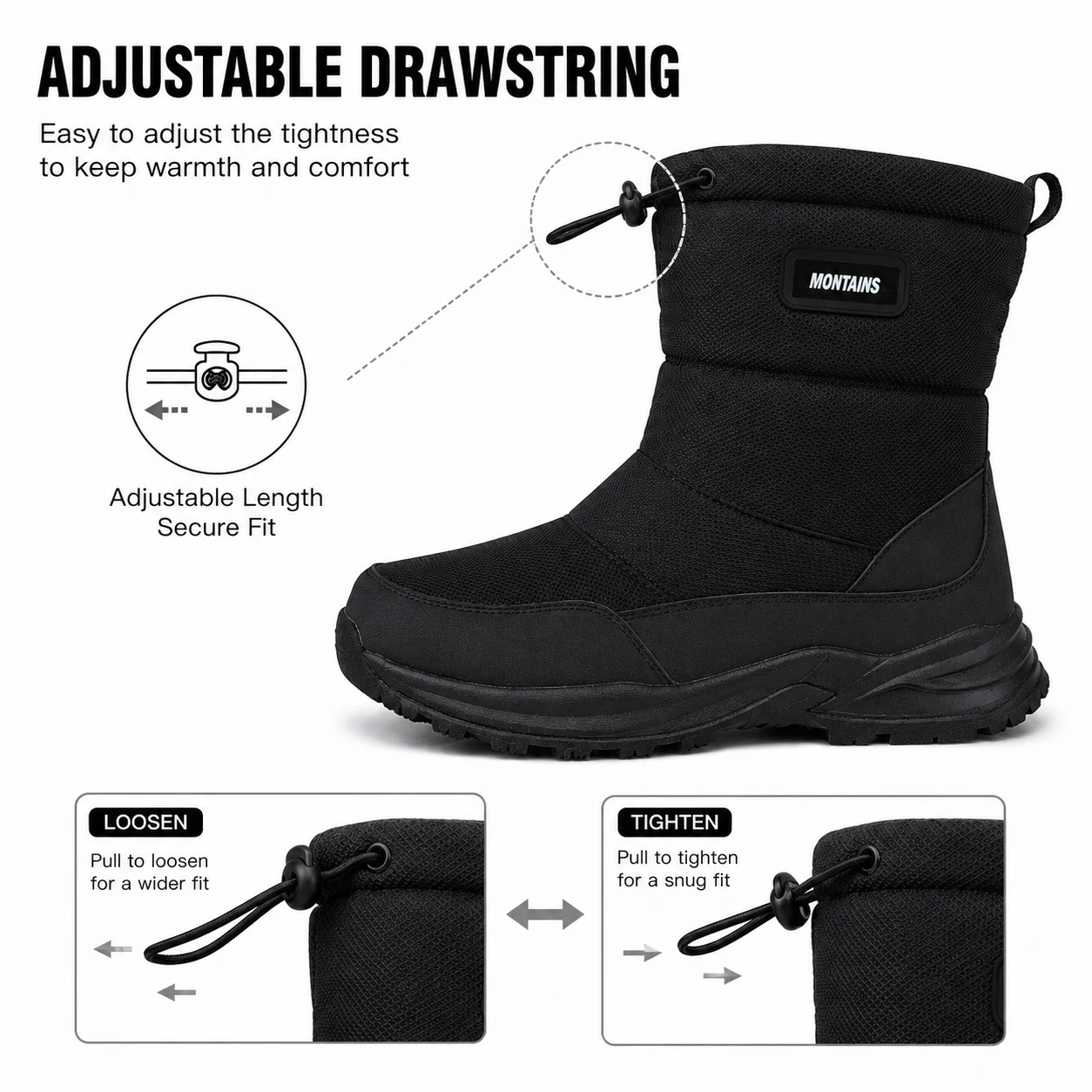 Męskie zimowe buty do śniegu,  – Men'S Shoes Water Resistant recenzja i cena