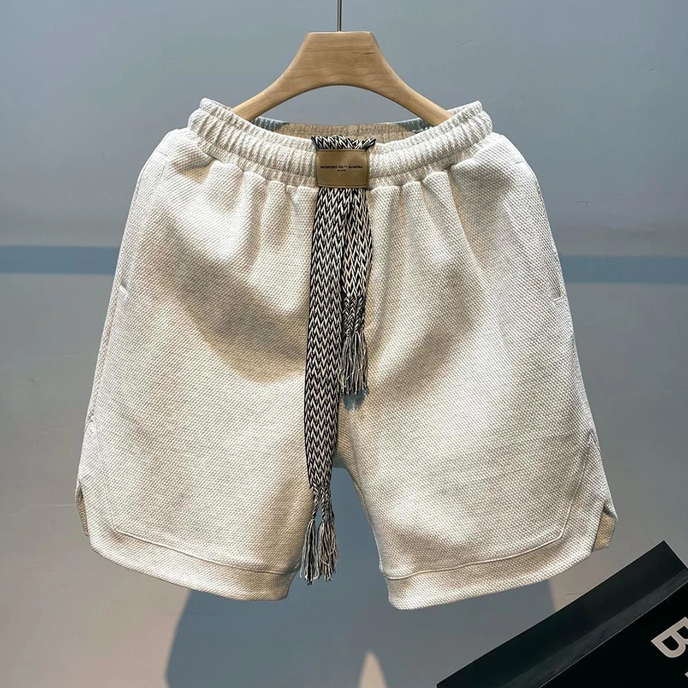 2024 Hip-hop Solid Shorts Mens Casual Half Pants New Oversize Basketball Sports Belt Design Capris Youth Cargo Shorts Streetwear