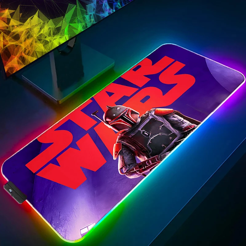 

RGB LED Gaming Mouse Pad Multi Size Table Keyboard Pad S-star W-wars Mousepad Computer Play Mat Rubber Mausepad Desk Mat