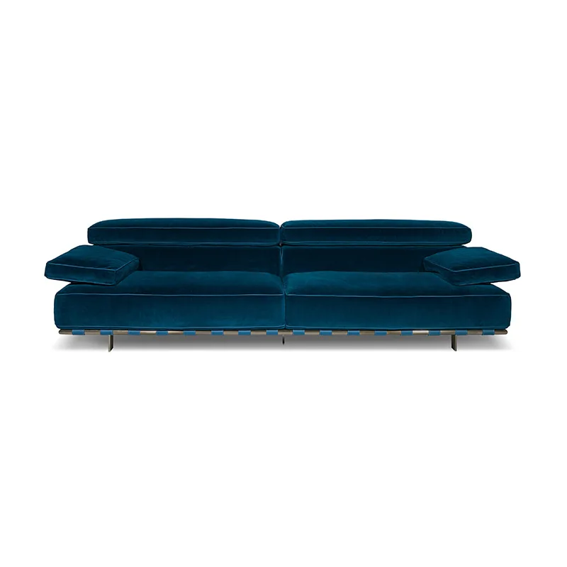Adjustable three-person sofa, first-layer cowhide living room modern light luxury sofa