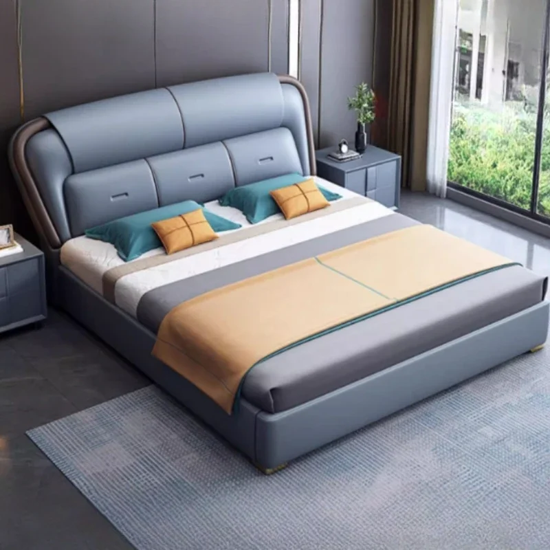

Двуспальная кровать King Size с каркасом, деревянная роскошная скандинавская двуспальная кровать для гостиной, уникальная современная мебель для спальни Letto Matrimoniale