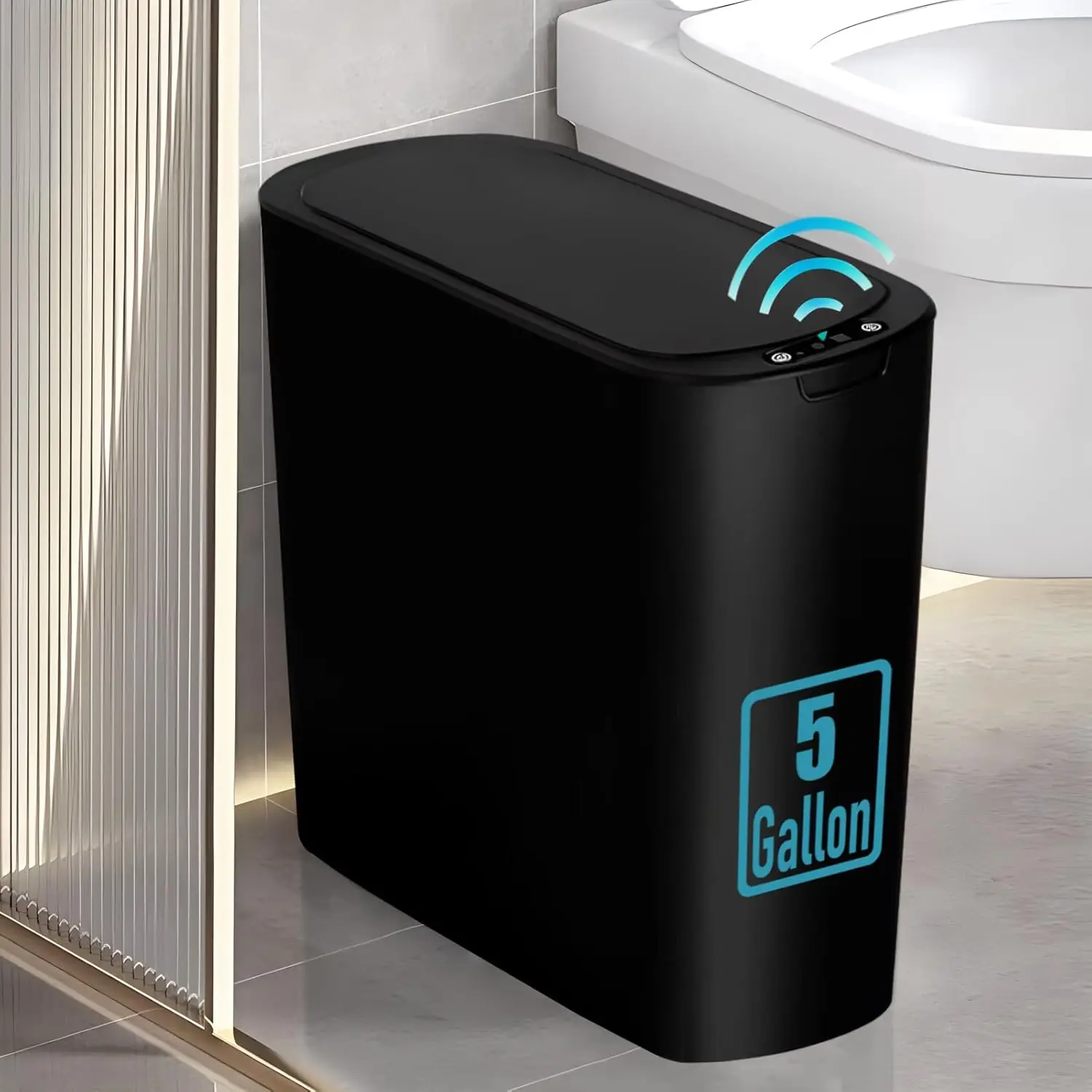 

5 Gallon Motion Sensor Trash Can, Automatic Touchless Garbage Bin for Bathroom, Office, Bedroom, Living Room in Black