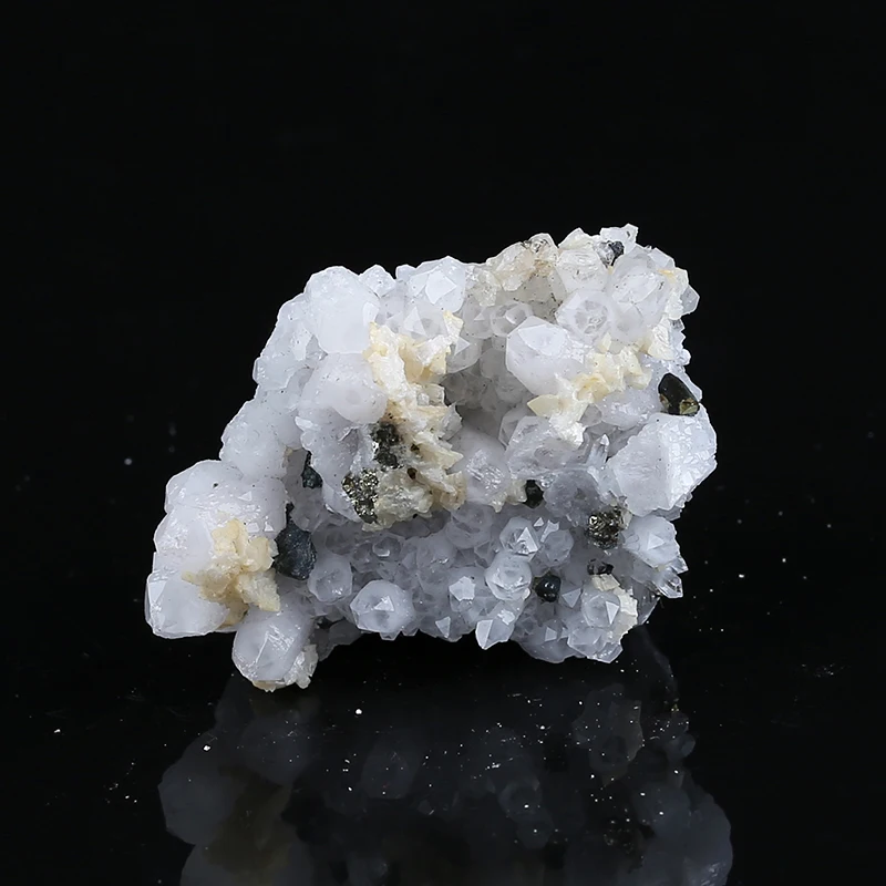 Natural DIY Jewelry Drusy Quartz With Pyrite Raw Material Gemstone Crystal Cluster Gifts Mineral Specimens 50x36x42mm 59.6g