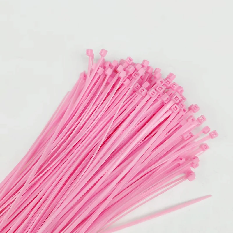 250PCS Pink Nylon Self-Locking Cable Ties Set 3 Sizes 100cm 150cm 200cm for Home Garden Cable Management Zip Ties