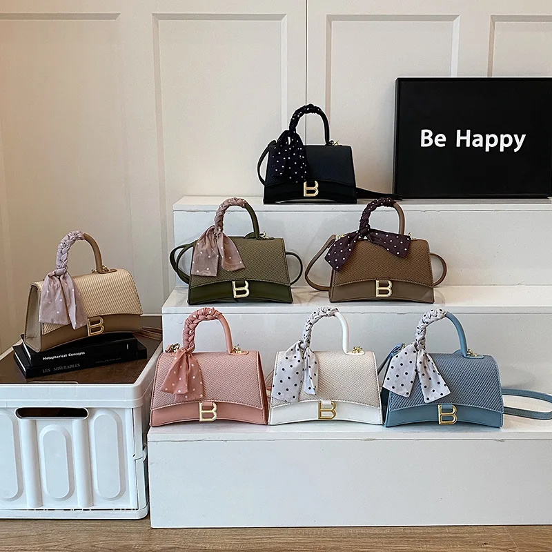 

Модная декоративная сумка с шелковым шарфом в стиле ретро, универсальная трендовая модная женская сумка с косой текстурой на плечо