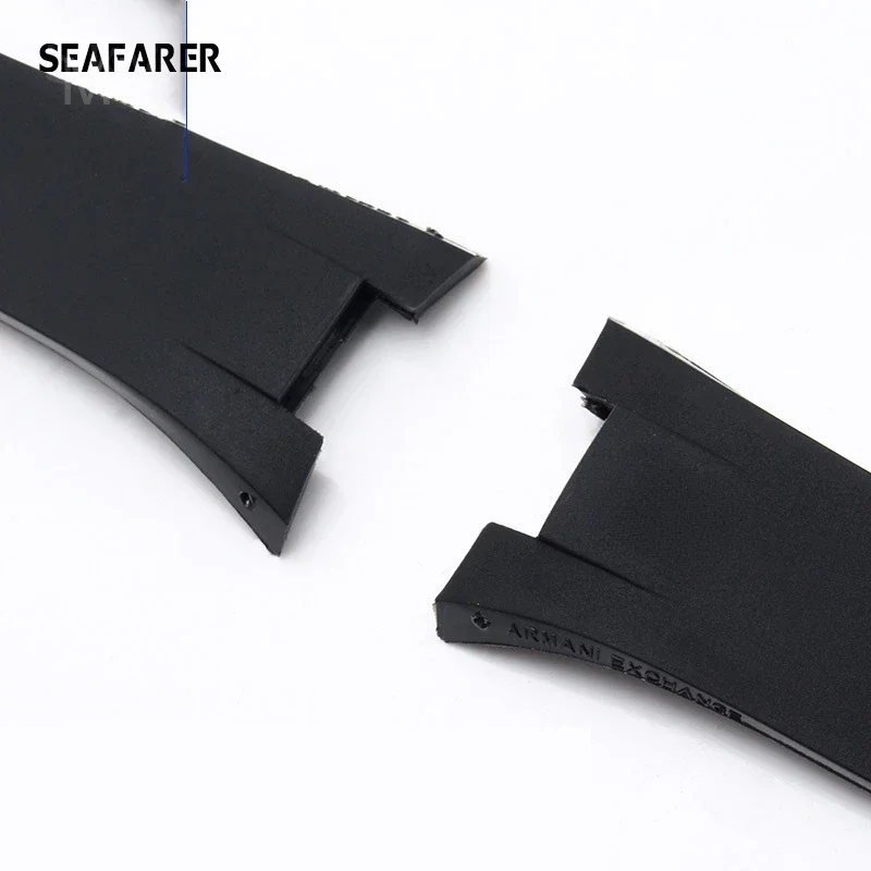 New Silicone Watchband Special for Armani AX1803 AX1802 AX1040 AX1050 Men Watch High Quality Strap 32*14mm Bracelet