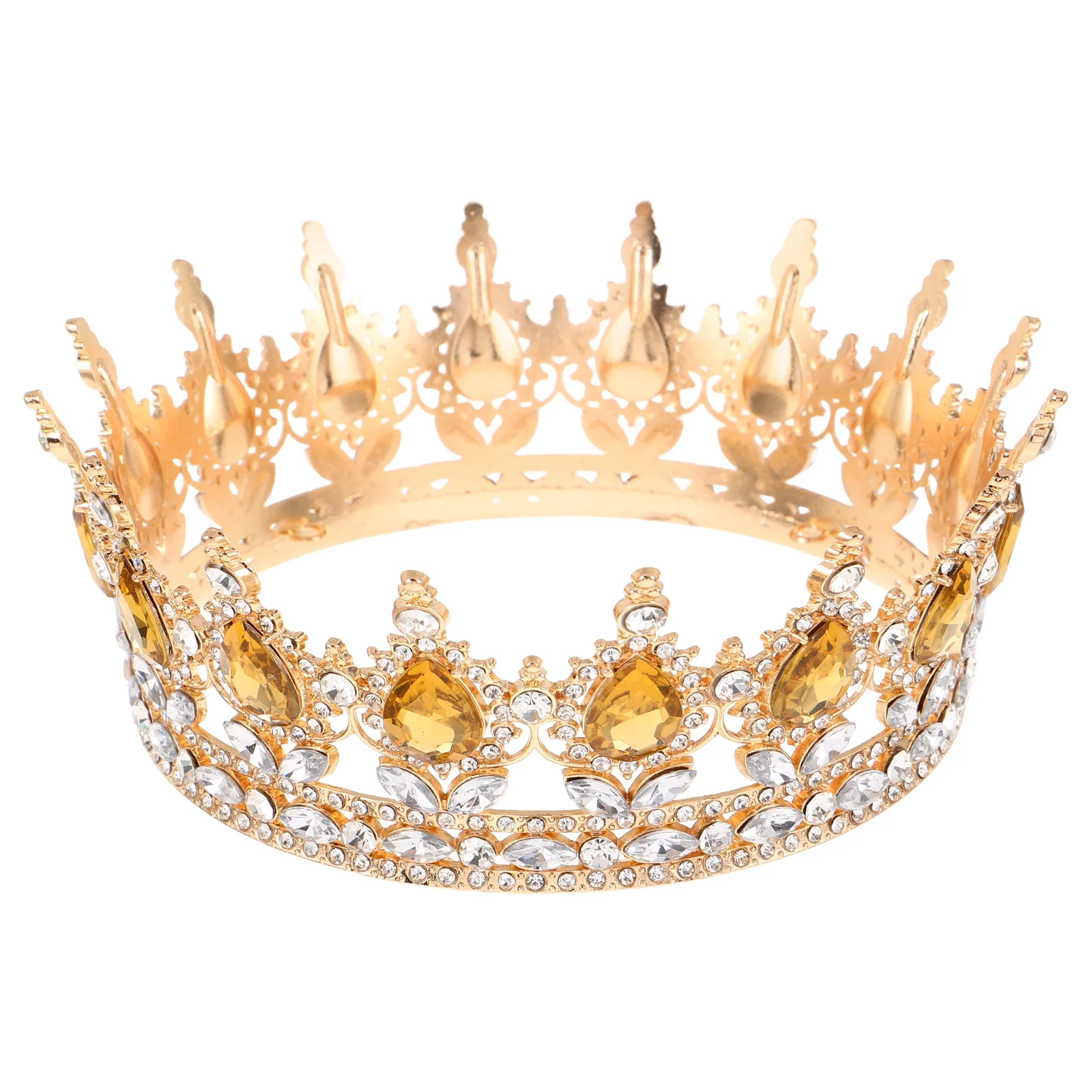 

Crystal Bridal Crown Baroque Rhinestone Wedding Headpiece Bridal Hair Accessories Royal Queen Crown for Bride Princess Birthday