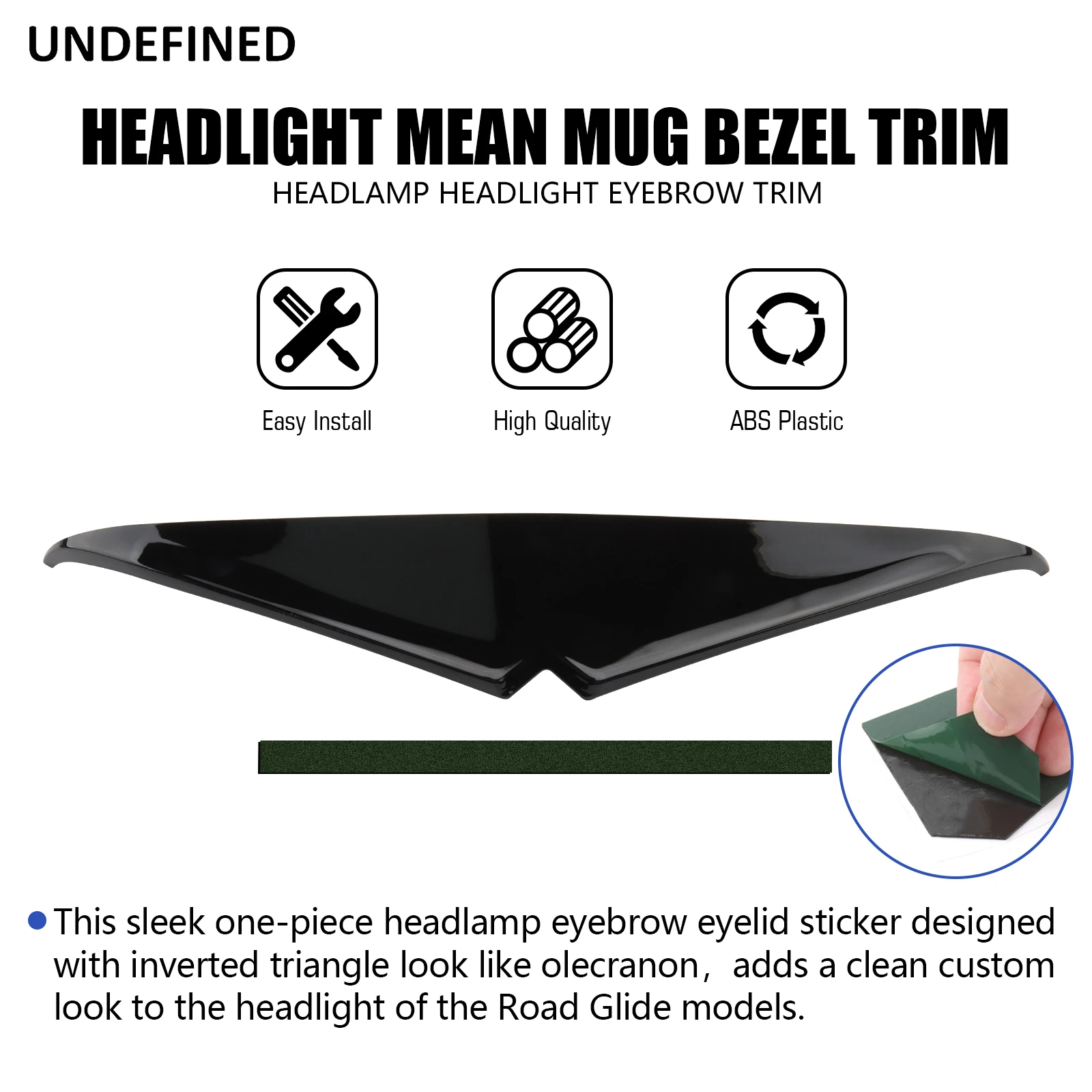 Motorcycle Headlight Trim For Harley Road Glides FLTR FLTRX 15-22 Headlamp Eyebrow Eyelid Decoration Upper Tip Cover Visor Accen