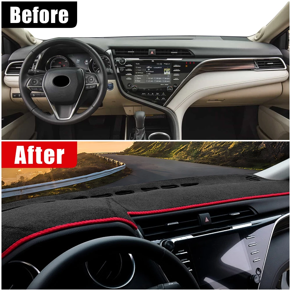 غطاء لوحة سيارة تجنب لوحة مضيئة لوحة أدوات السجاد لتويوتا كامري 70 XV70 2018 2019 2020 2021 2022 2023 2024 الهجين