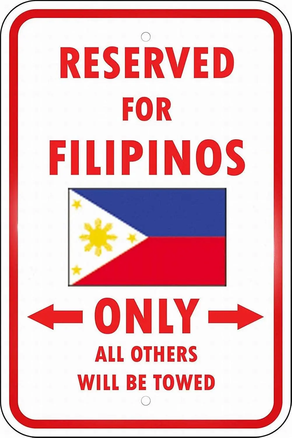 Philippines Reserved Parking Only Filipino Notice Sign Safety 8x12 Tin Metal Signs Road Street Sign Outdoor Decor by PaBoe