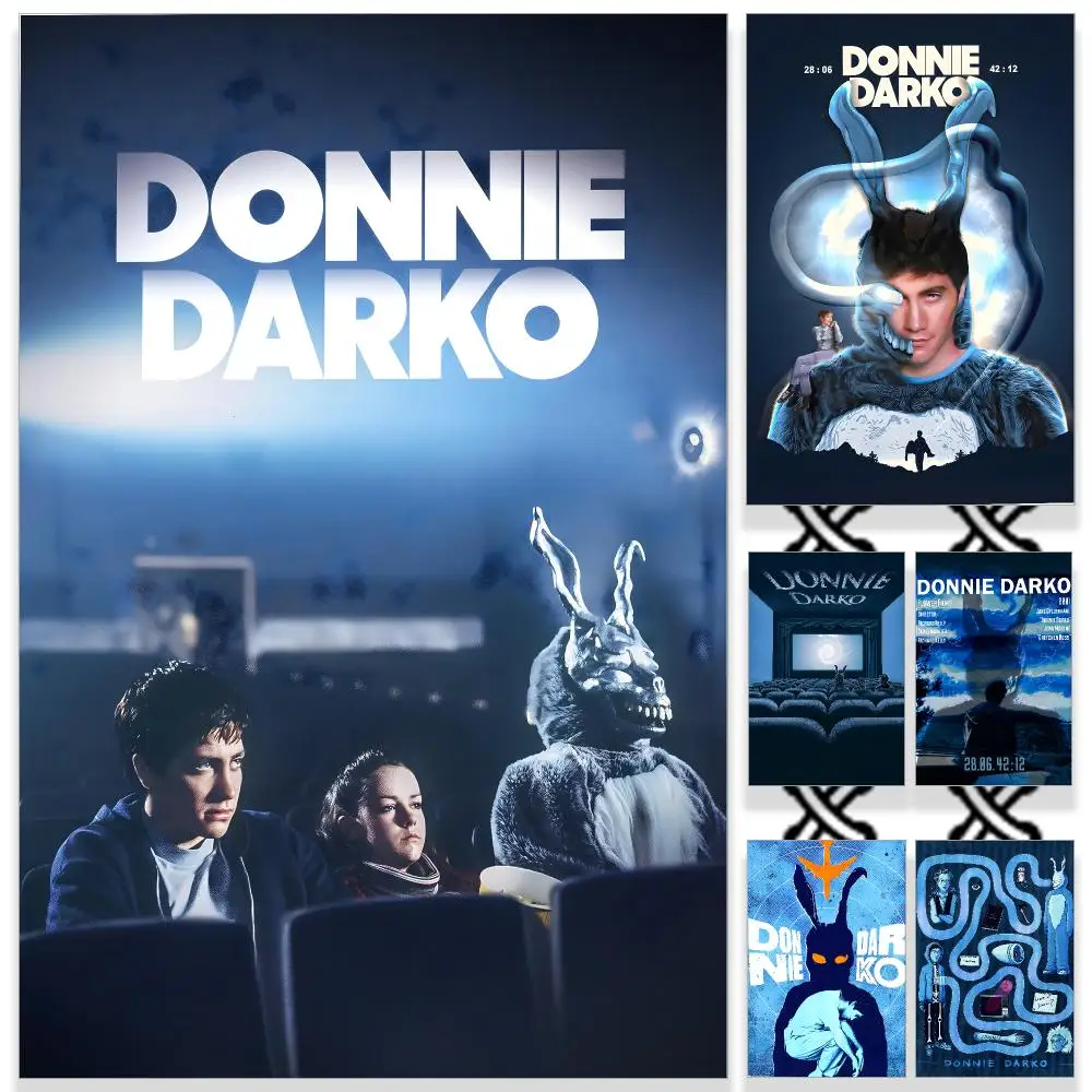 Póster de la película D-Donnie Darko, póster artístico de pared removible, autoadhesivo, impermeable, de PP, para dormitorio, cafetería, gimnasio, decoración del hogar, regalo