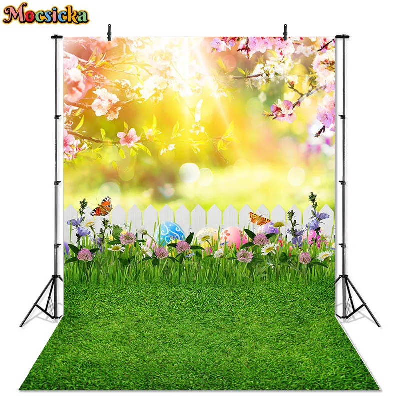 사진 촬영용 용수철 부활절 배경, 베이비 샤워 계란, 녹색 잔디 꽃 케이크 스매쉬 배경, 사진 스튜디오 포토콜 소품