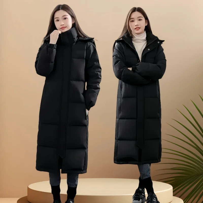 Kurtka puchowa, długa, nowy model 2025, gruby płaszcz ocieplany watą.