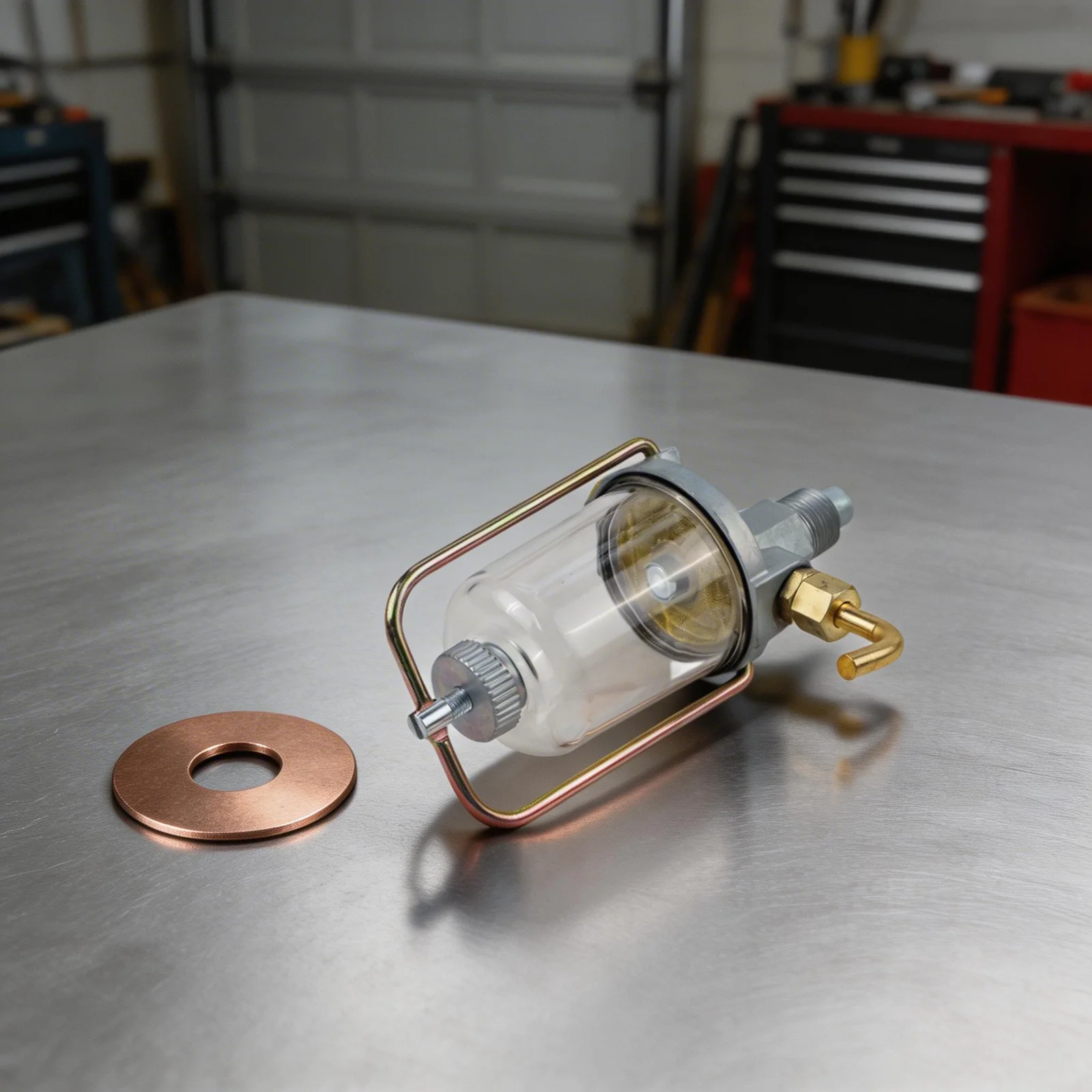 Replacement Sediment Bowl for tractor Fuel Filter for tractor Maintenance Aluminum Alloy ABS OEM Style Shut-Off Handle