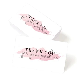 50Pcs Thank You For Your Order Card Pink Thank You Card For Supporting Small Business Thank You Cards Label for Gift  Decor