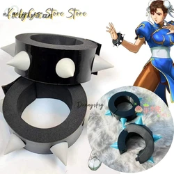 1pair Chun Li Cosplay Costume Prop Anime Bracelet Cosplay Wristband For Halloween Party Game Prop Wrist Strap Costume 2025