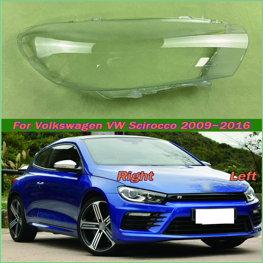 

Чехол для фары Volkswagen VW Scirocco 2009 ~ 2016, затеняющий чехол для фары, прозрачный абажур, замена оригинальных линз из оргстекла