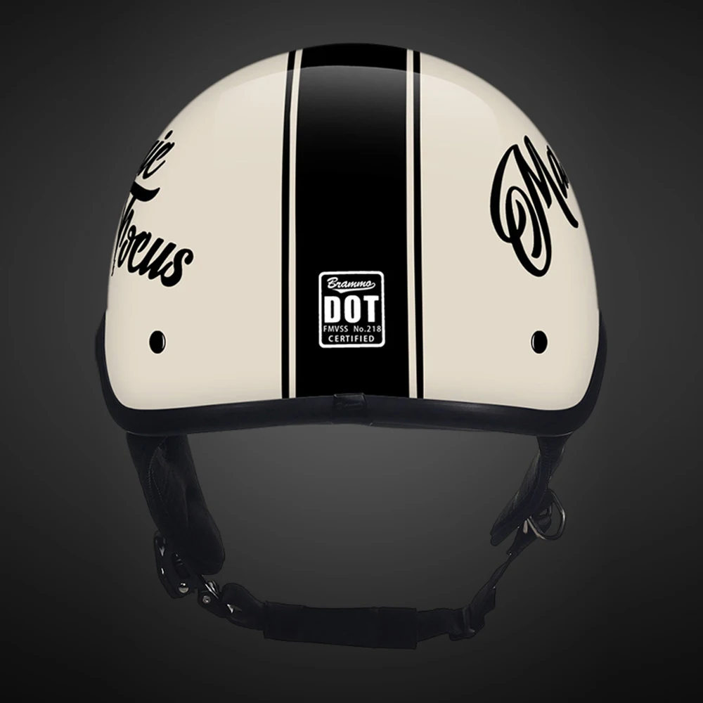 Casco de Moto Retro Para las cuatro estaciones, protector de ala de media cara, con certificación DOT, nuevo