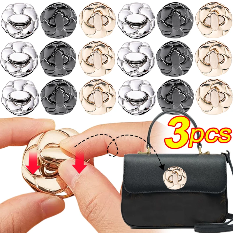 Flower Shape Metal Clasp Locks para DIY Making Craft, Catch Thumb Lock, Purse Buckle Fasteners, Wallet Buckle