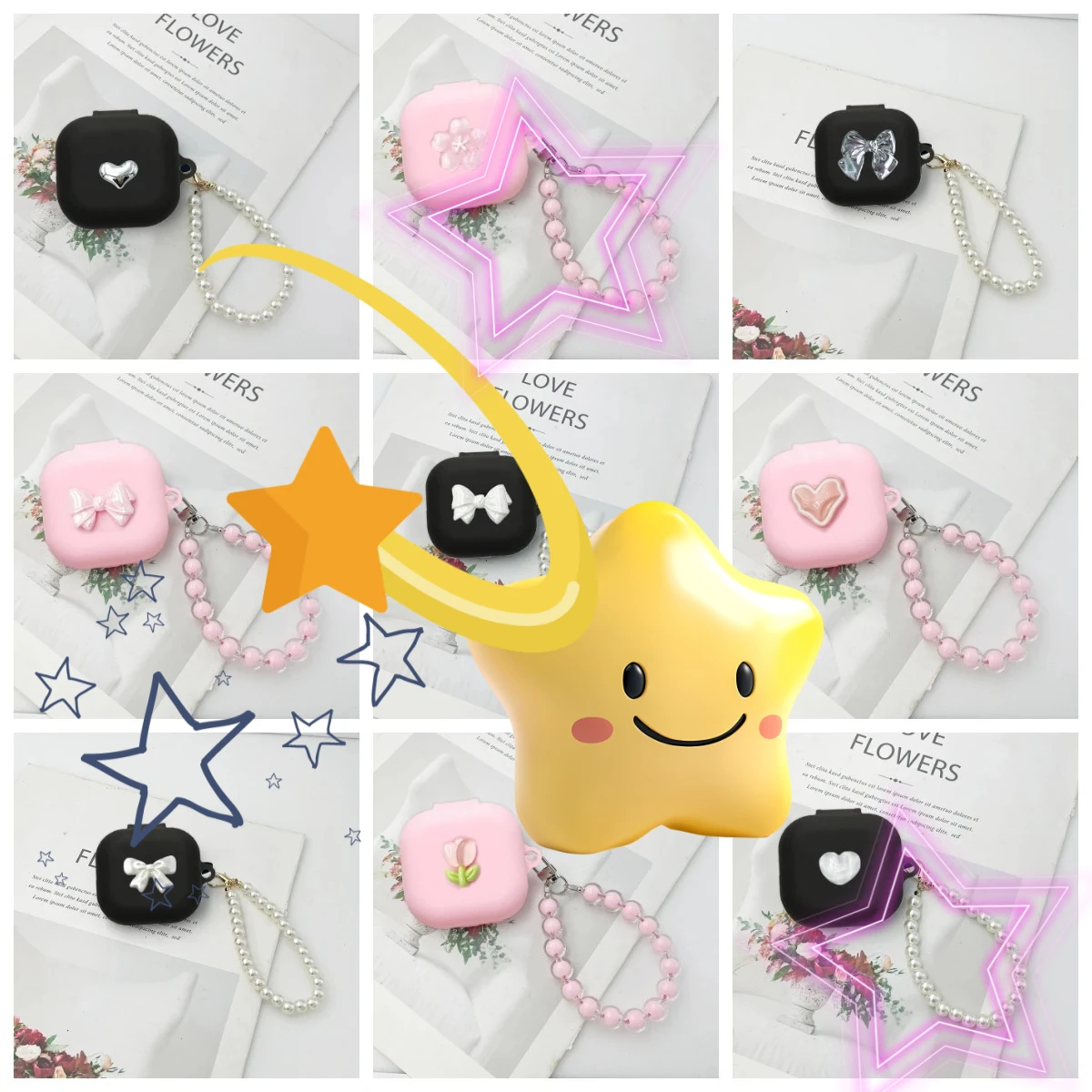 flower case for Redmi Buds 6 Play /Buds 7S /buds 6lite 6pro 6actor Case Silicone Earphone Cover Redmi Buds 7S