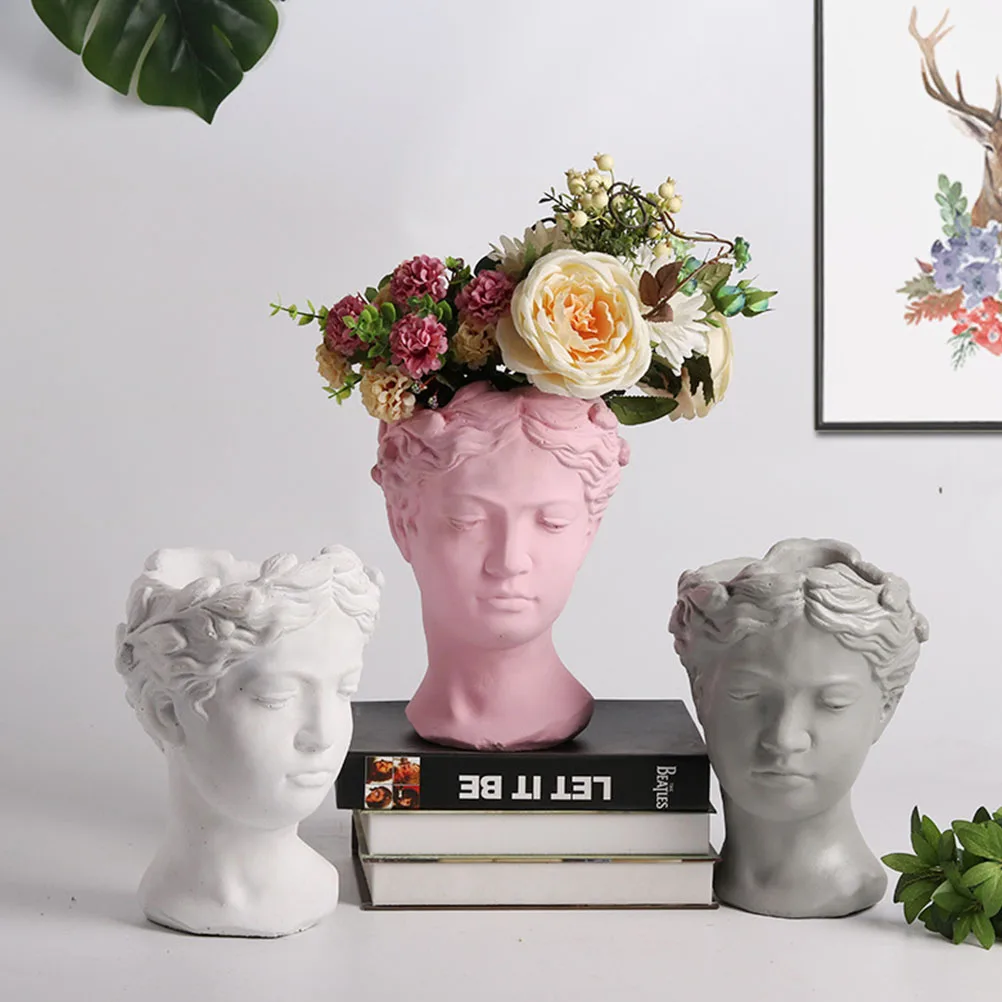 

Goddess Flower Resin Vase Small Plant Sculpture Office Desk Decor Home Gardening Planter Creative Human Succulent