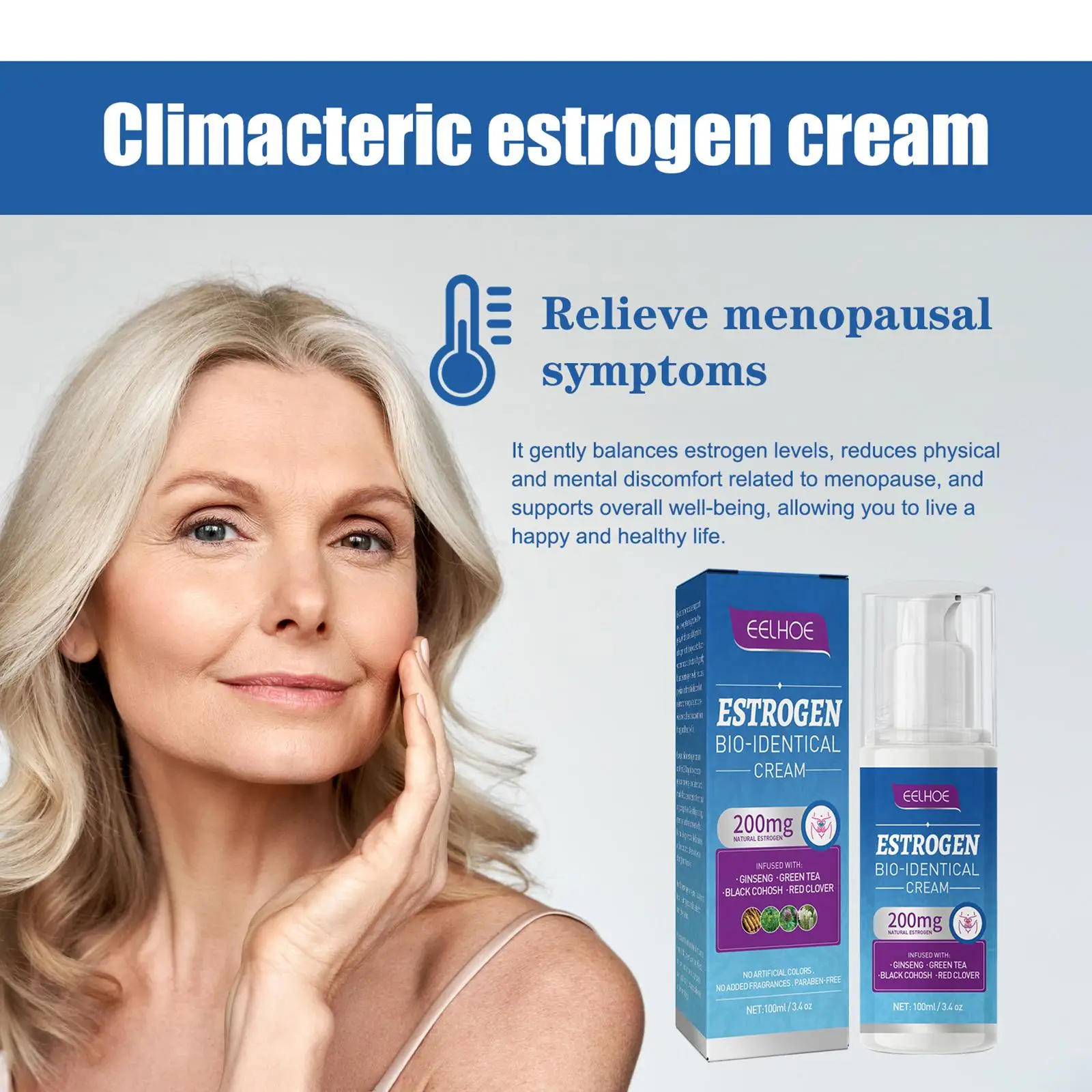 100ml Estrogen Relief Cream Natural Ingredients Women Menopause Balancing Cream Portable Relieve Massage For Health Body Care