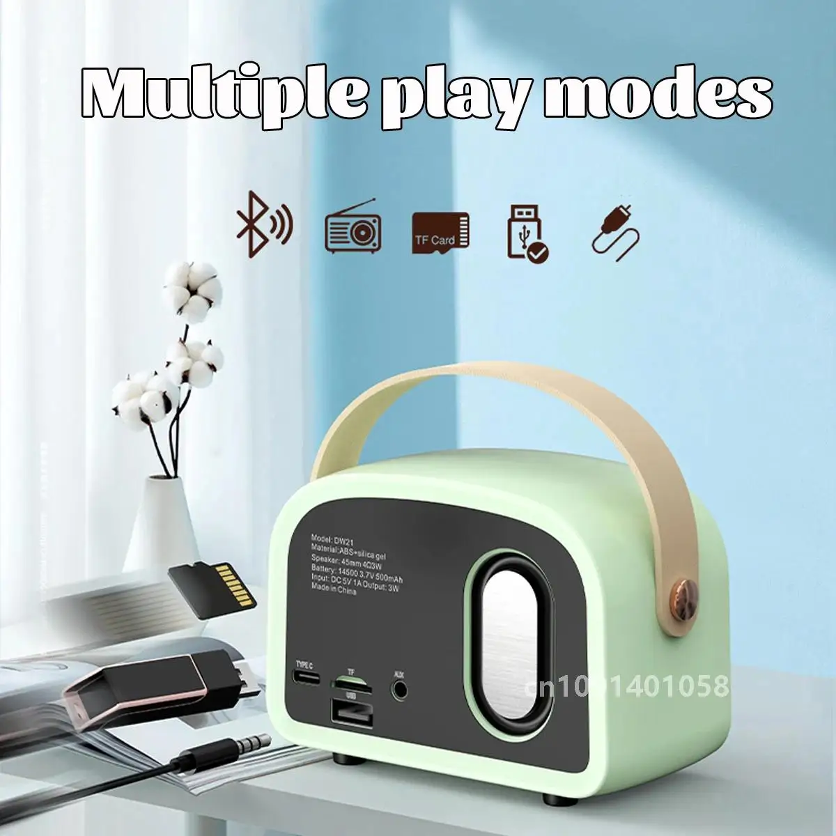 Retro Mini Radio Tragbarer FM-Empfänger TWS Stereo Bluetooth Lautsprecher Drahtloser klassischer Musik-Player TF/AUX/USB MP3 mit MIC