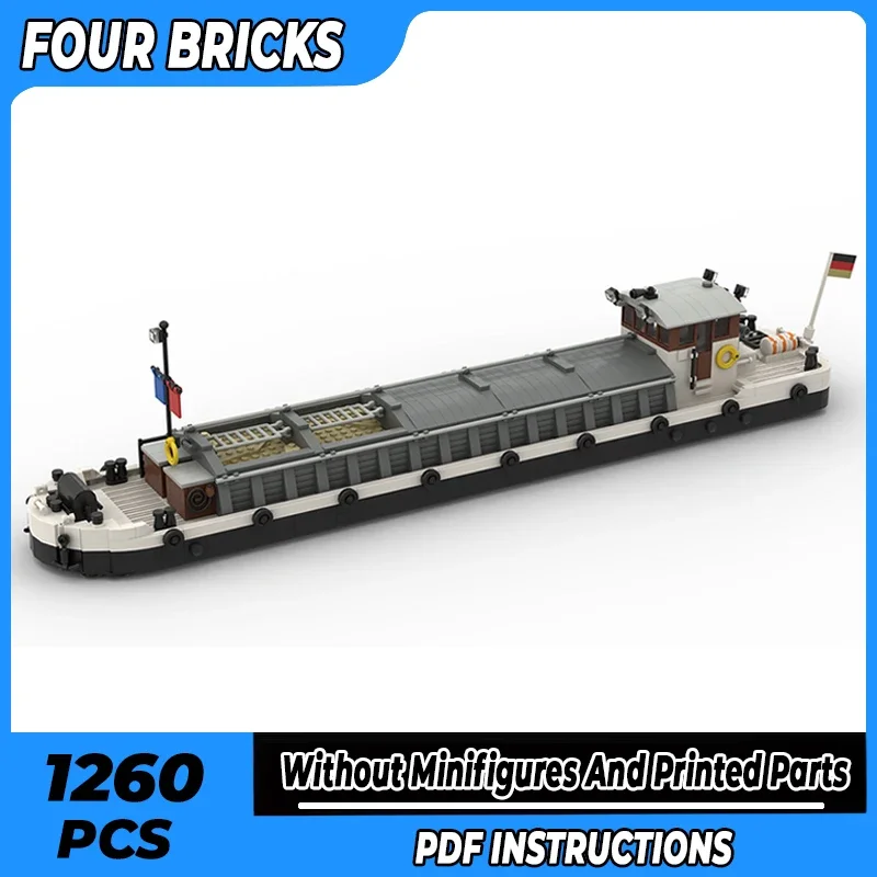 Moc Building Bricks Military Cargo Ship Model Harbor Barge Technology Modular Blocks Gifts Toys For Children DIY Sets Assembly