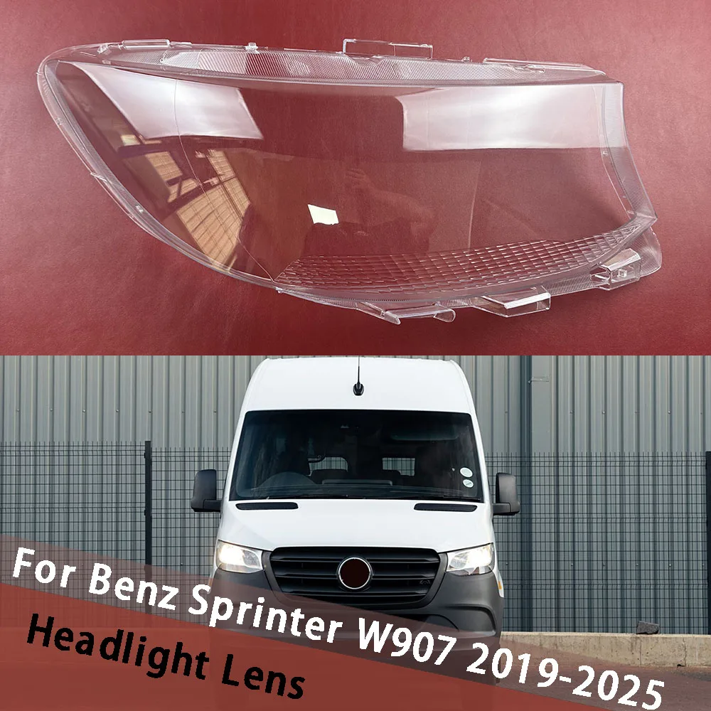 For Mercedes-Benz Sprinter W907 2019-2025 (Low) Car Accessories Headlamp Cover Transparent Lamp Shade Headlight Shell Lens