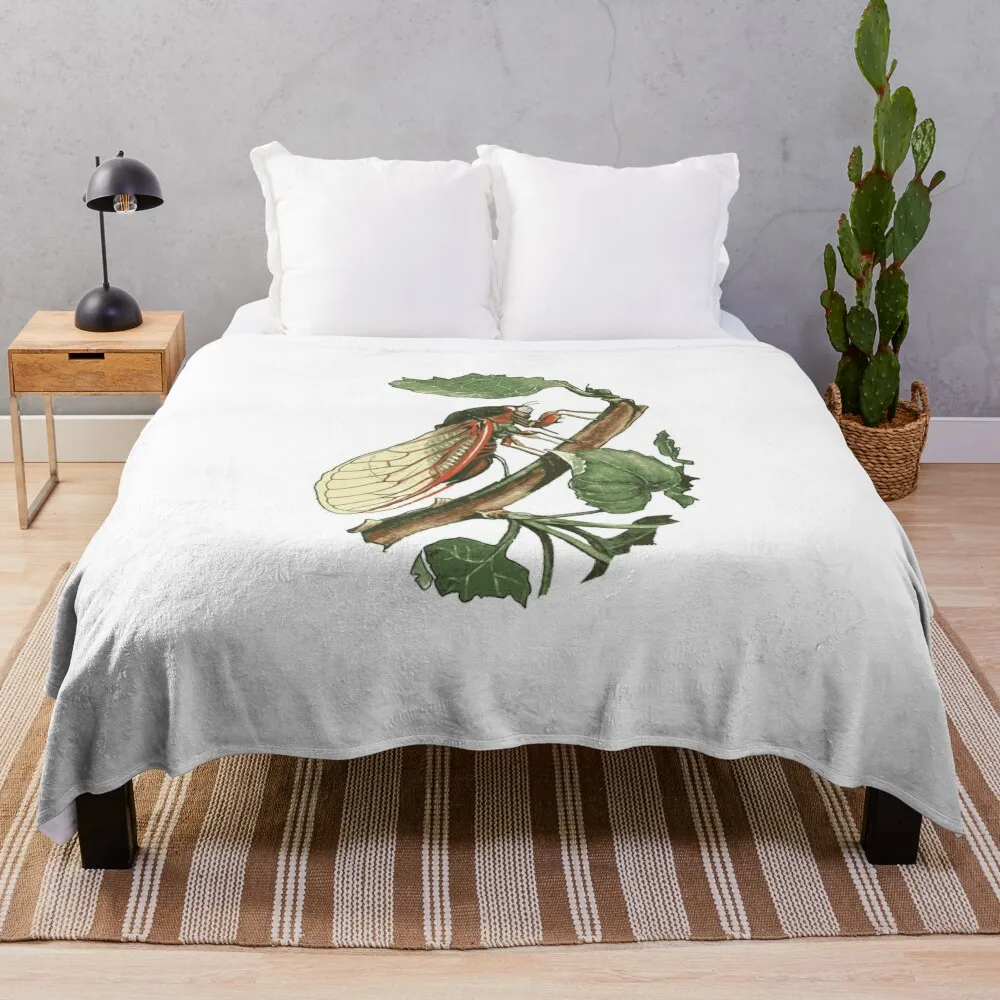 

Cicada Illustration Throw Blanket Luxury Moving Beach Blankets