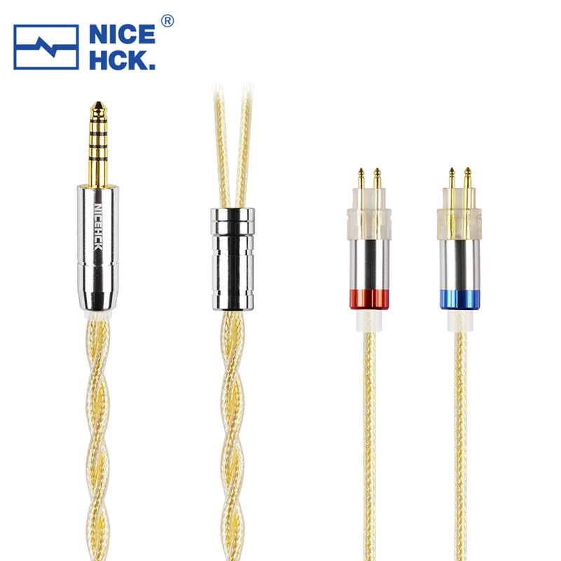 NiceHCK HeadCOAX Furukawa Copper Silver Alloy+8N Copper Foil+Silver Plated Headphone Cable 4.4mm HD650/Dual 3.5mm 2.5mm HD600