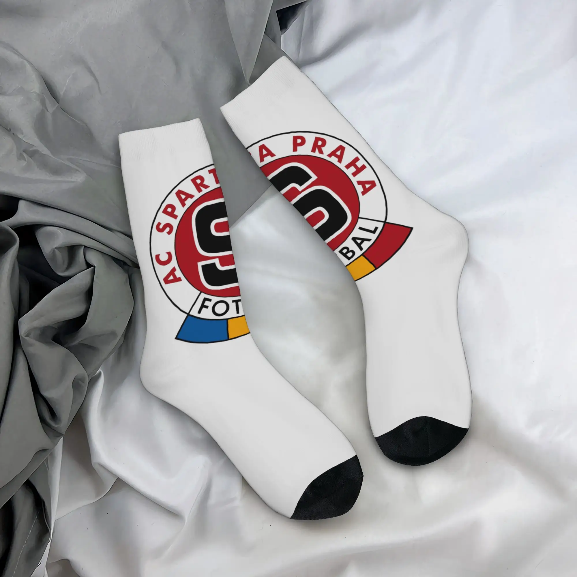 

Забавные носки Happy Funny Sparta Praha в стиле ретро Харадзюку с оригинальным узором в стиле хип-хоп, незаменимые вещи для дня матча