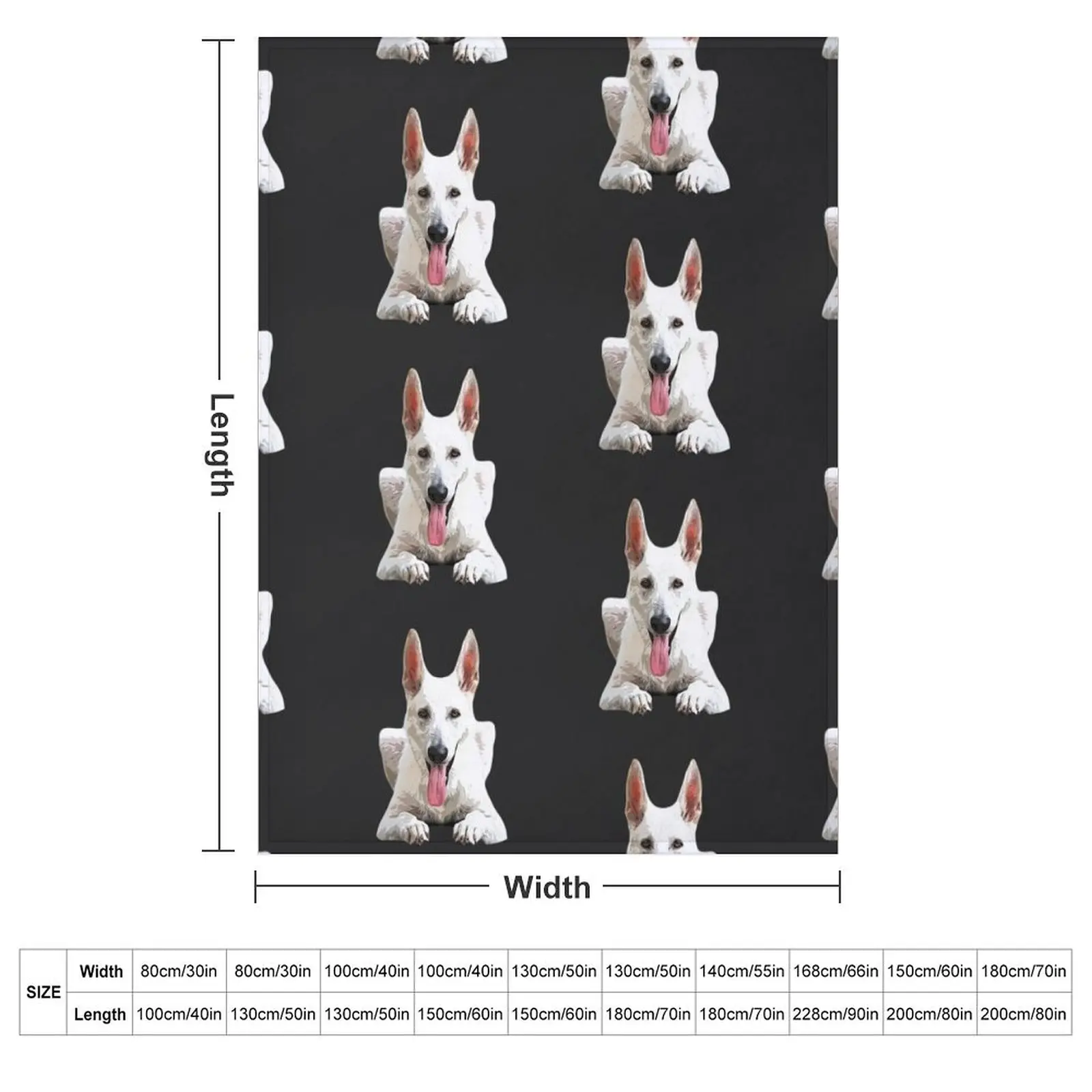 White Swiss Shepherd White German Shepherd Throw Blanket Sofas Picnic Moving blankets and throws Blankets