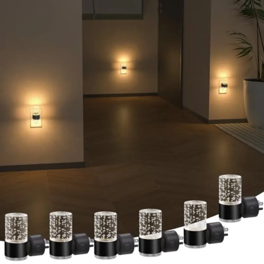 LED Night Lights Plug into Wall, Dimmable Night Light 3 CCT and 5 Brightness Levels, Acrylic Bubble Nightlight with Dusk to Daw