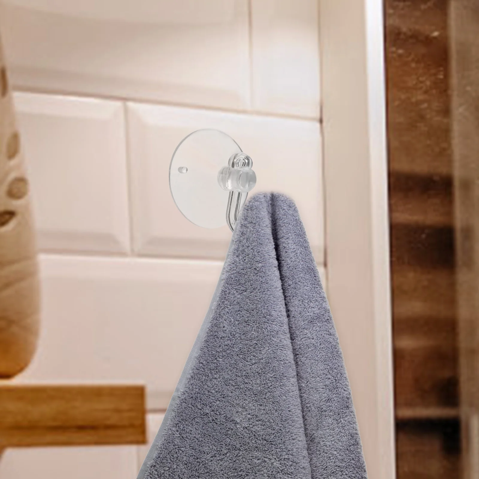 

50Pcs Suction Cup Hooks Strong Hold Transparent Wall Hangers for Towels Pots Aprons Bathroom Shower Door No Tools Needed Multi