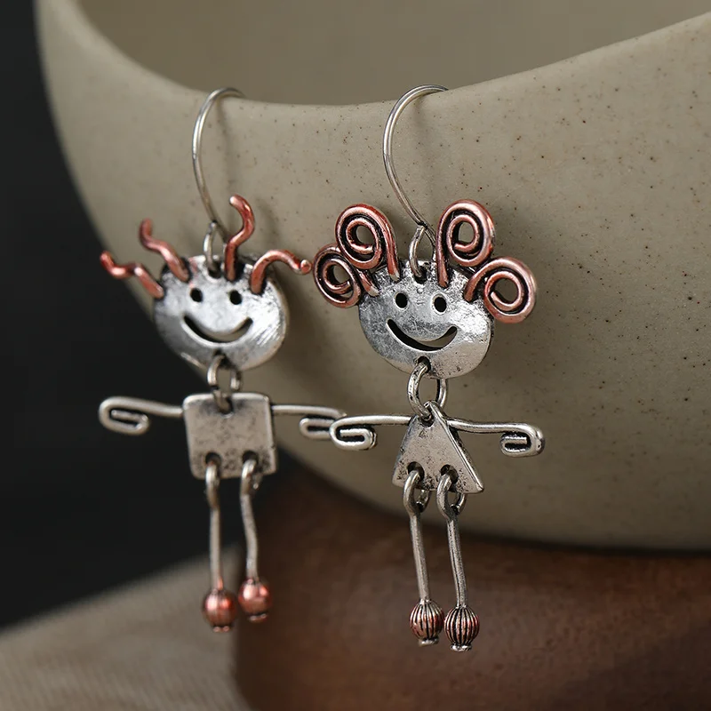 Vintage  Earrings, Ladies' Music Festival Casual Dressing, Good Object Personality, Asymmetric Curly Hair Styling Earrings