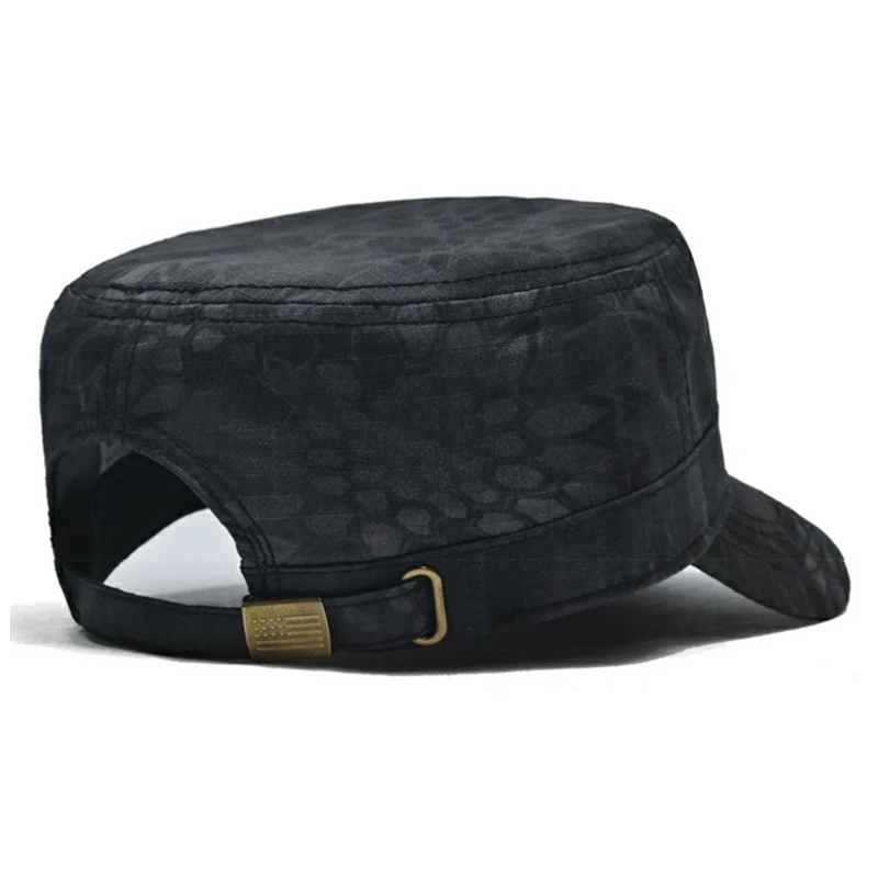 Flat Top Python Pattern Hat Men Spring and Autumn Thin Quick-Dry Baseball Cap Outdoor Travel Waterproof and Sun Protection