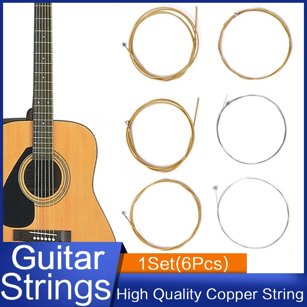 6 Juegos De Cuerdas Para Guitarra Acústica (Latón, Cobre Rojo Y Multicolor) – 36 Cuerdas De Acero Para Principiantes Y Profesionales