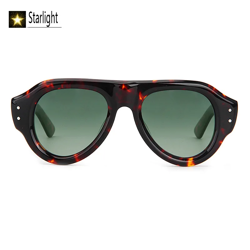 High Quality Fashion Rivets Acetate Man Sunglasses Polarized Thick Designer Travel Women Glasses Men Shade UV400 Protection Male