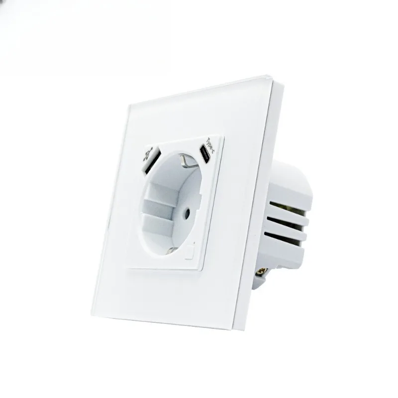 

European standard WIFI socket USB + Type-C graffiti smart socket fast charging PD metering A + C socket fast charging